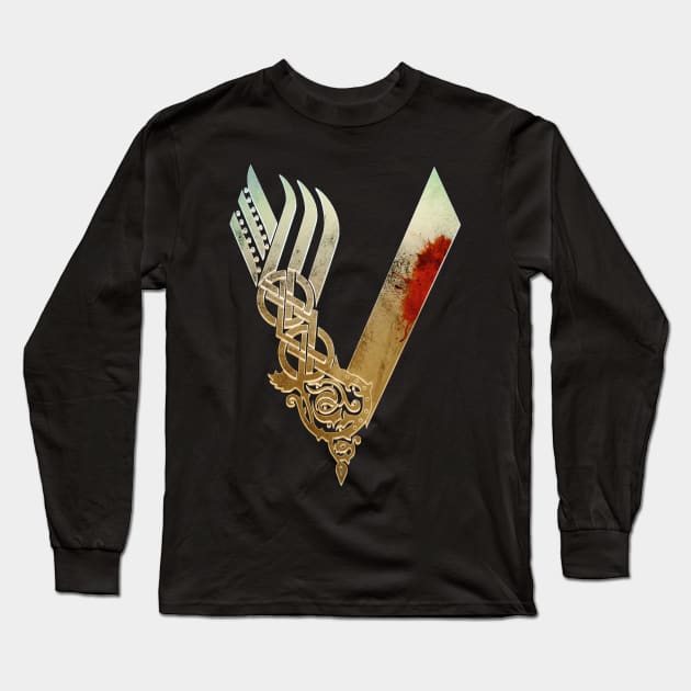 Vikings Gold Long Sleeve T-Shirt by ChrisHarrys